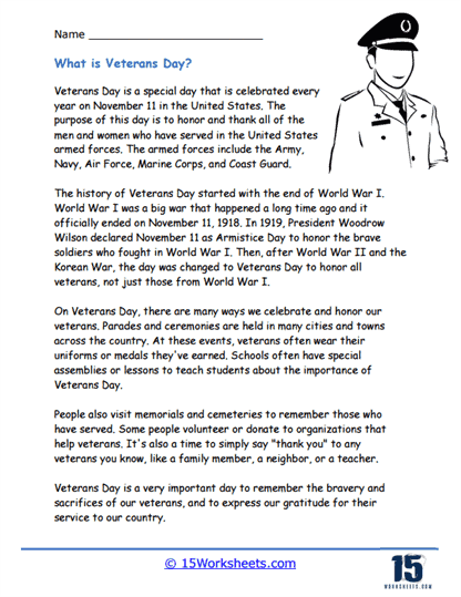 veterans day worksheet for