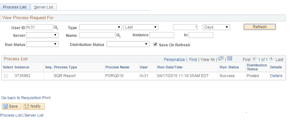 PeopleSoft - Printing a Requisition | University Technology, [U ...