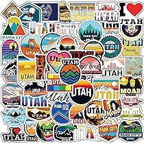 61Pcs Utah Stickers Pack, America State Aesthetic Vinyl Waterproof Stickers  for Water Bottle,Skateboard,Laptop,Phone,Journaling,Scrapbooking Decals ...