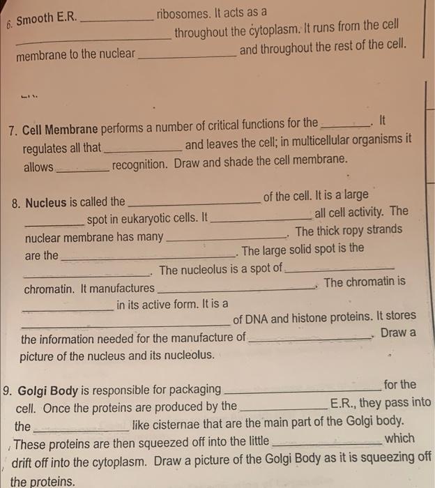 Solved The Virtual Cell Worksheet 1. Centrioles are only