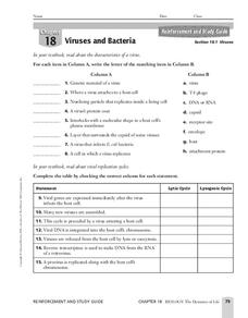 Viruses and Bacteria Worksheet for 9th - 11th Grade | Lesson Planet