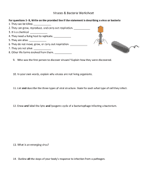 Virus And Bacteria Worksheet Pdf Answer Key - Fill Online ...