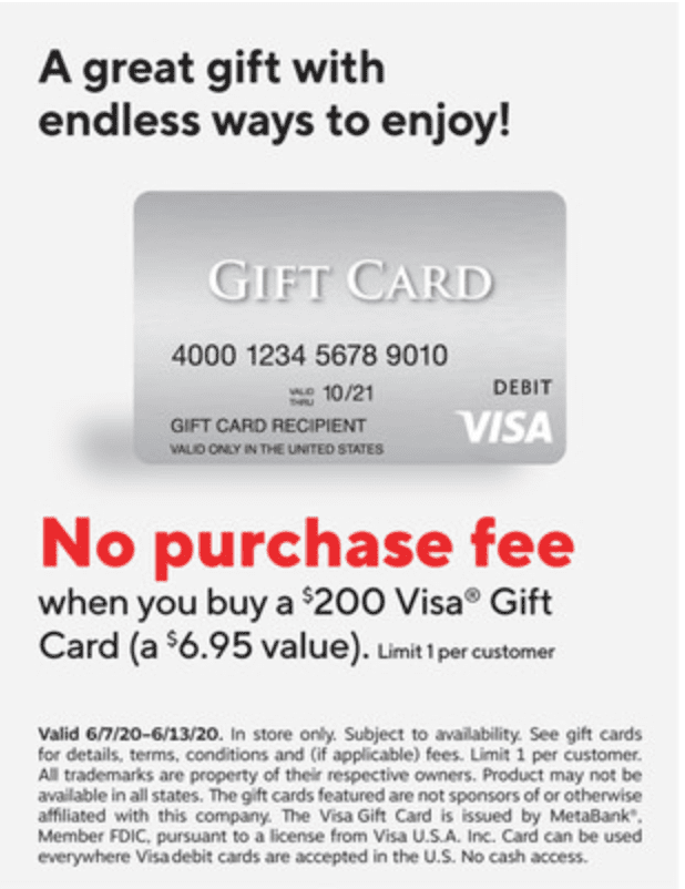 visa gift card fine print