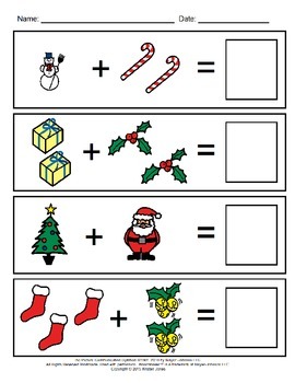 visual addition worksheet kindergarten