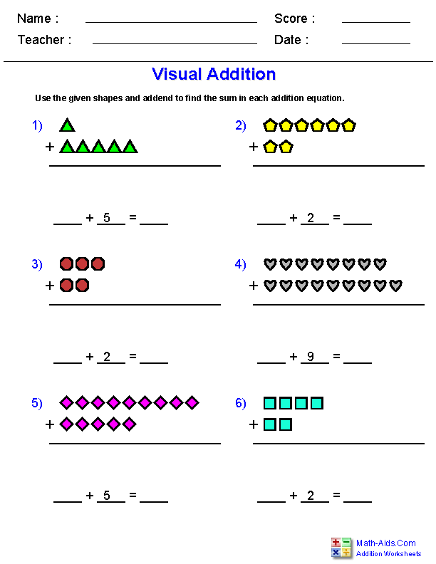 Addition Worksheets | Dynamically Created Addition Worksheets