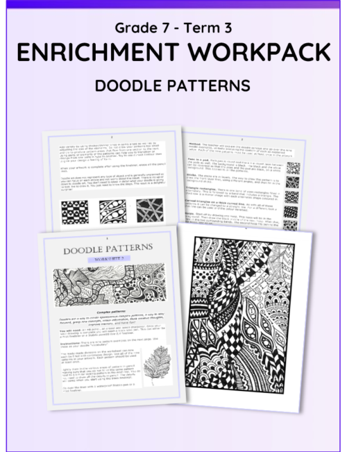 DOODLE PATTERNS: WORKSHEET - Enrichment Workpack Term 3 - Art ...
