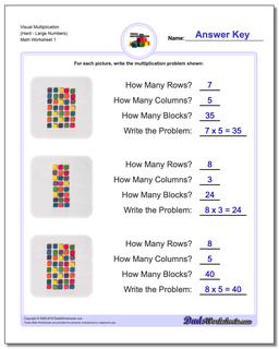 Multiplication Worksheets: Visual Multiplication Worksheets
