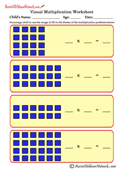 visual multiplication worksheet for