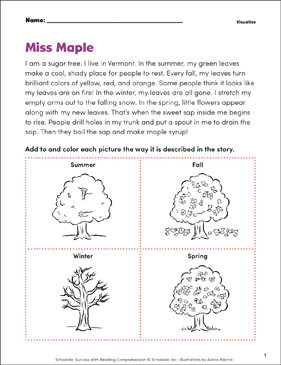 Visualizing Worksheets &  Graphic Organizers | Scholastic