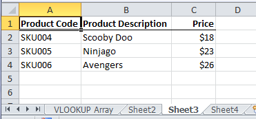 vlookup across worksheet