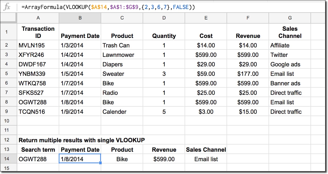 vlookup across worksheet