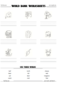 Word Bank Worksheet Generator