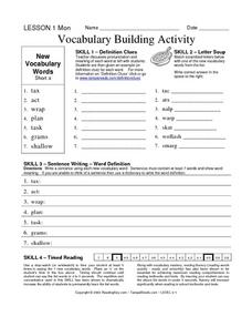 vocabulary builder worksheet high school