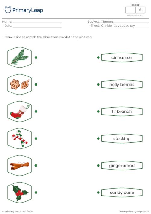 vocabulary matching worksheet