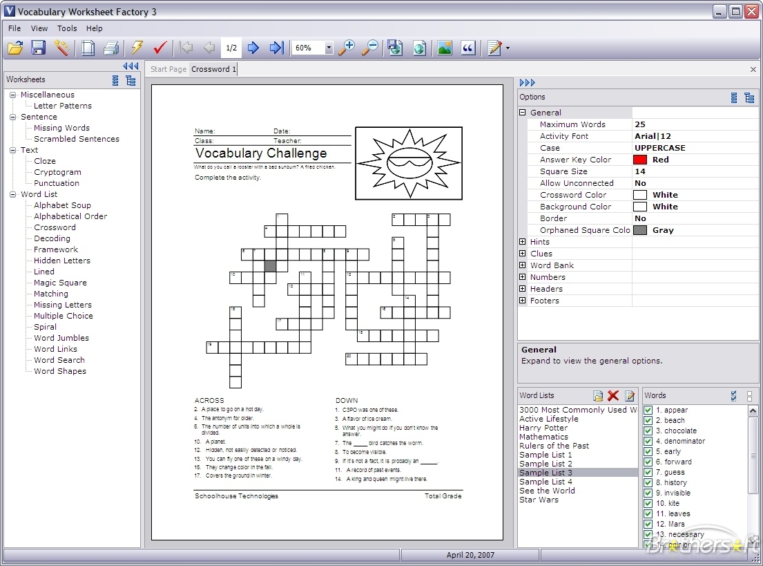 vocabulary worksheet factory
