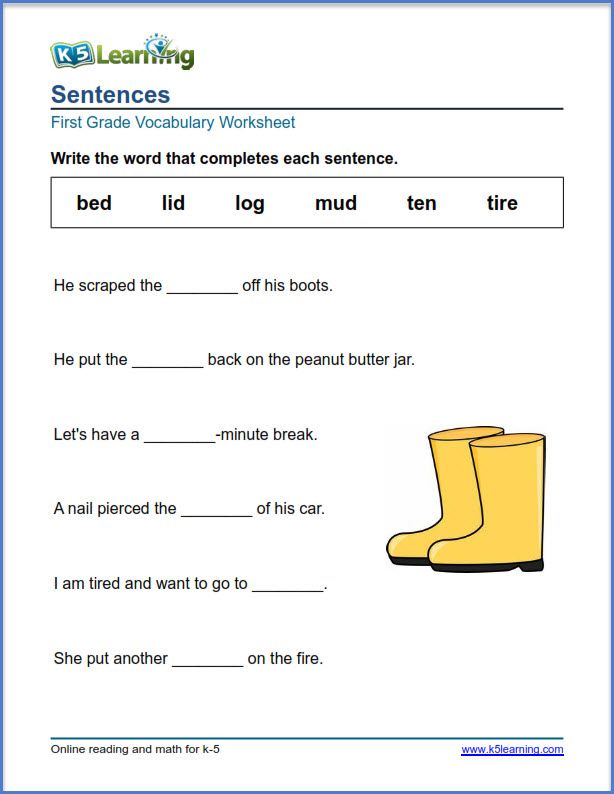 Sentences | Worsheets library