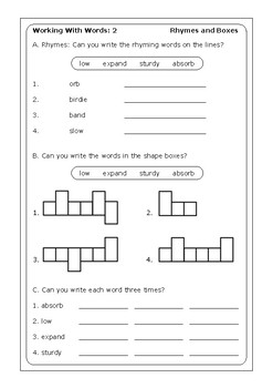 vocabulary worksheet for 1st graders