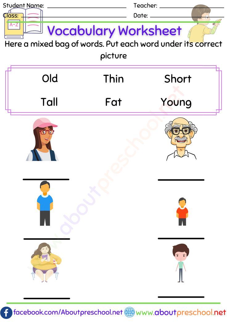 vocabulary worksheet for 1st graders