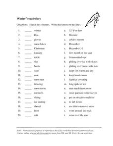 vocabulary worksheet for 4th grade
