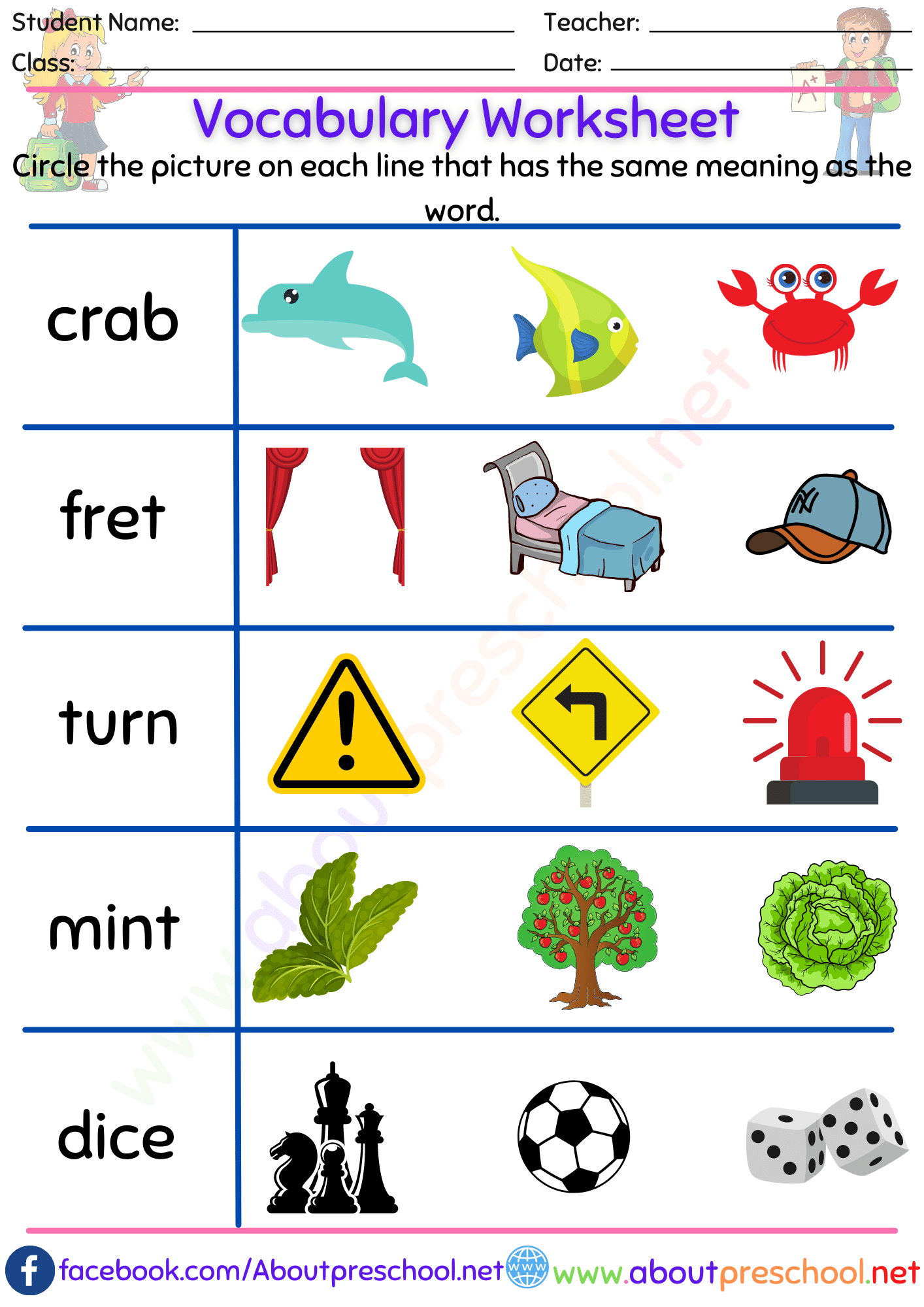 Word-Picture Matching Archives - About Preschool