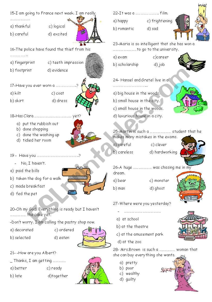vocabulary for 8th grades 2 - ESL worksheet by nigyy
