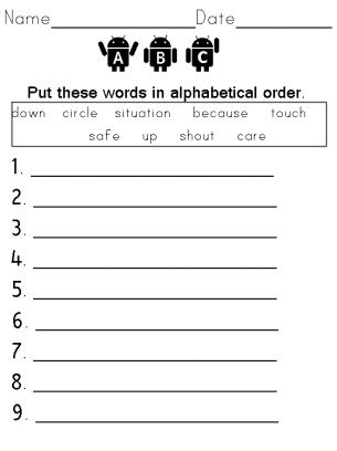 vocabulary worksheet ideas