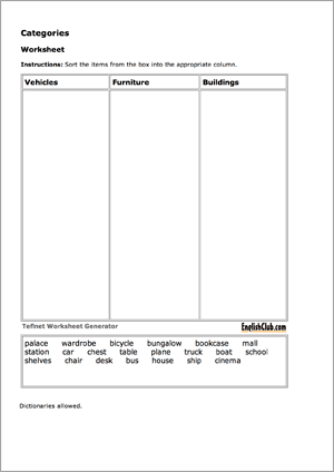 vocabulary worksheet maker free