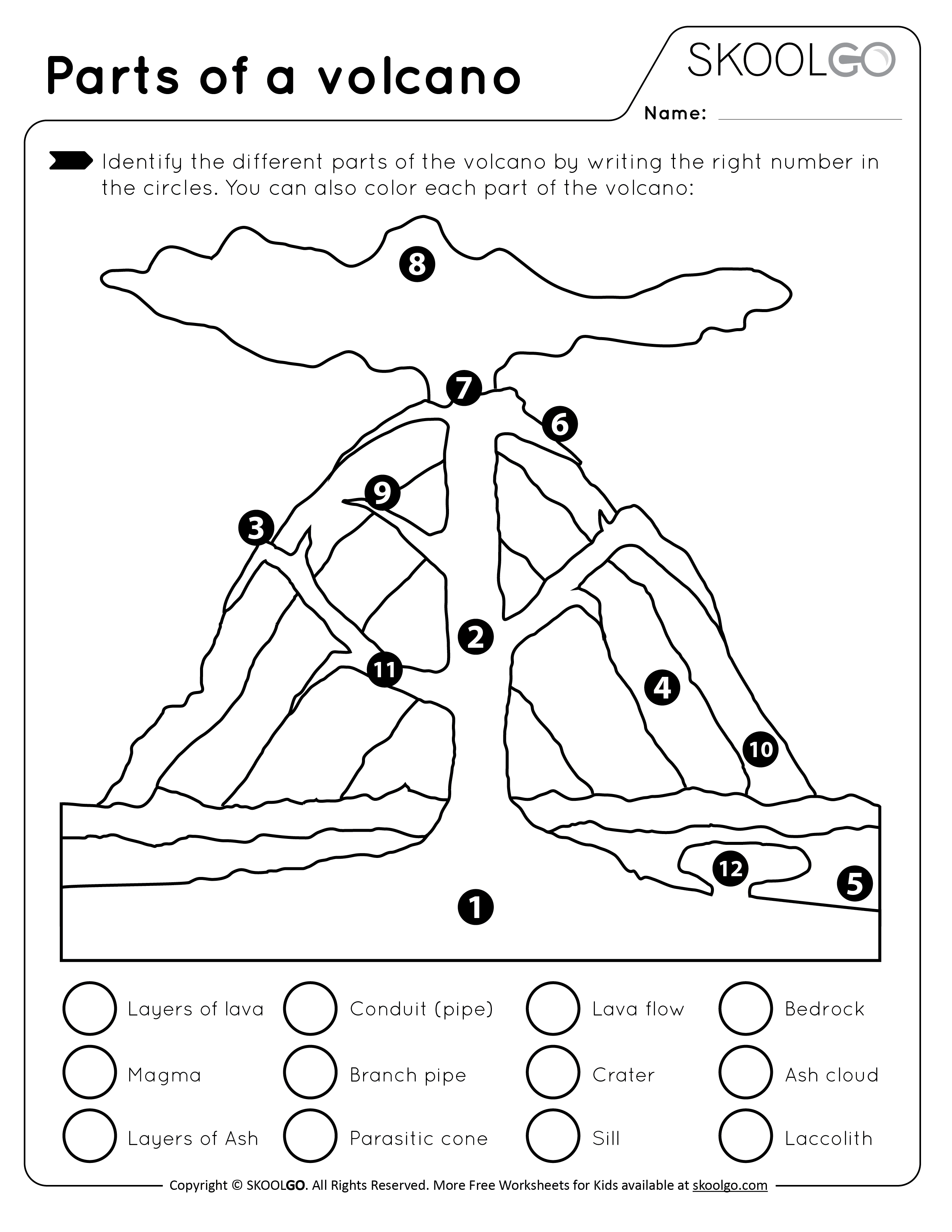volcano printable worksheet