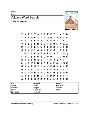 Free Printables For Volcano Lessons