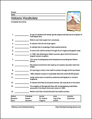 Free Printables For Volcano Lessons