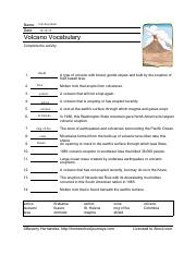 Alexa Keystone - volcanovocab.pdf - lexi keystone Name: Date: 12 ...