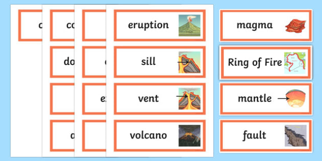 volcano vocabulary worksheet