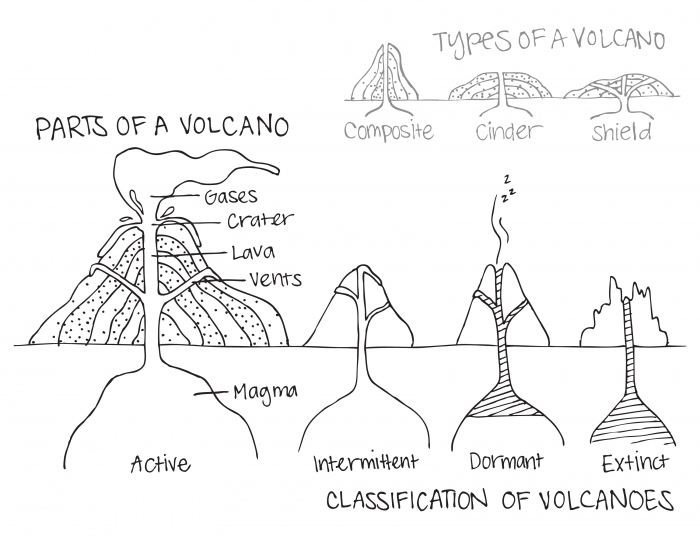 apt Få til mordant labeled volcano diagram printout ...