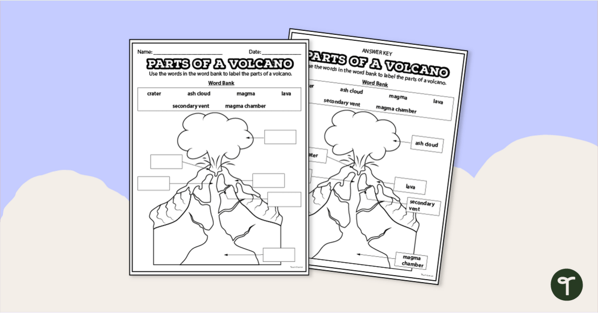 Diagram Of A Volcano Labeling Worksheet Teach Starter Worksheets 