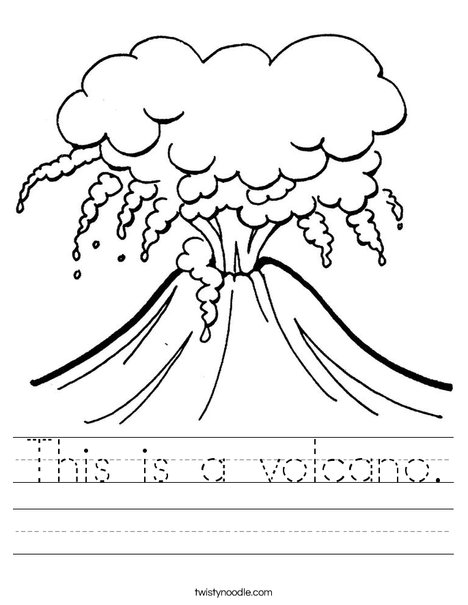 This is a volcano Worksheet - Twisty Noodle