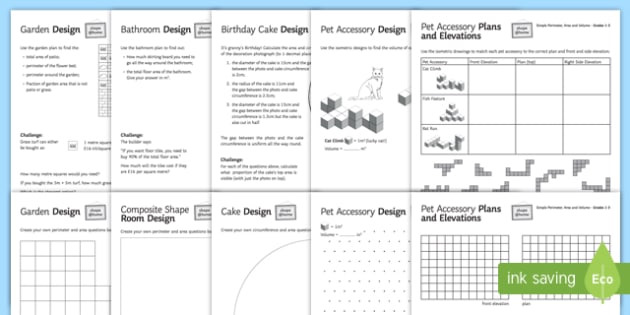 volume and area worksheet