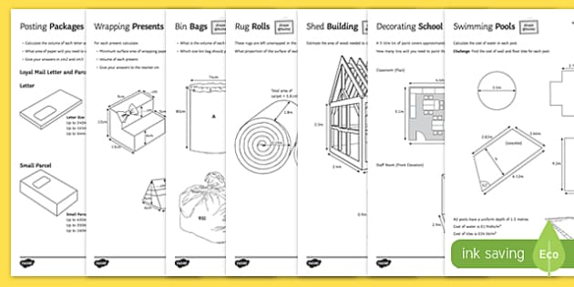 volume and surface area of 3d shapes worksheet
