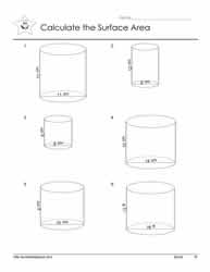 volume and surface area of cylinders worksheet