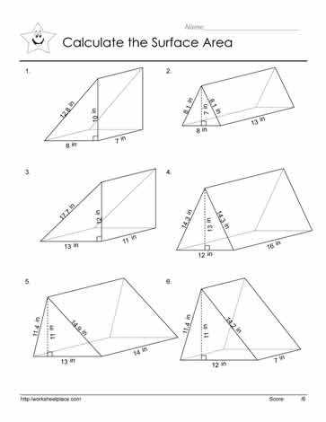 volume and surface area worksheet with answers