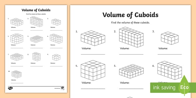 KS2 Volume of Cuboids Worksheet - Primary Resources - Twinkl