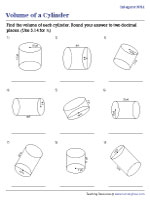 volume cylinder worksheet answers