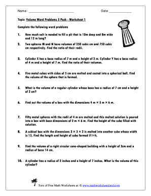 volume of a cylinder word problems worksheet pdf
