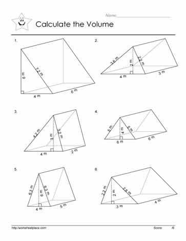 volume of a prism worksheet