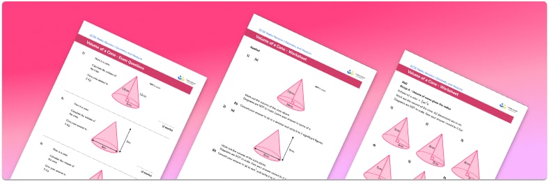 volume of cone worksheet