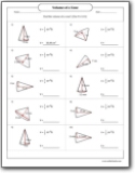 volume of cone worksheet