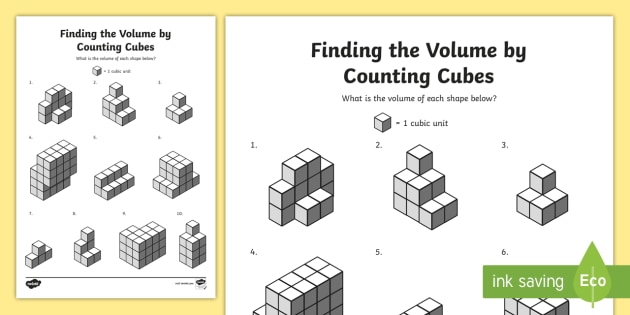 volume of cube worksheet