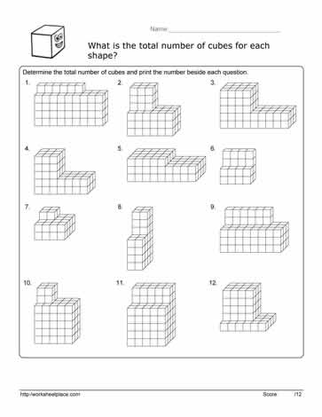 volume of cube worksheet