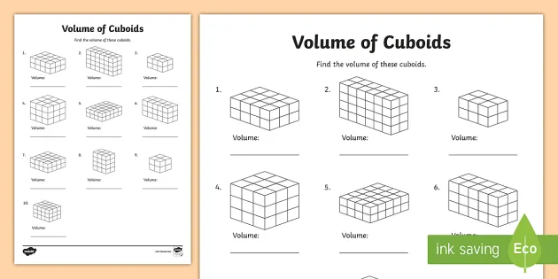 volume of cubes worksheet