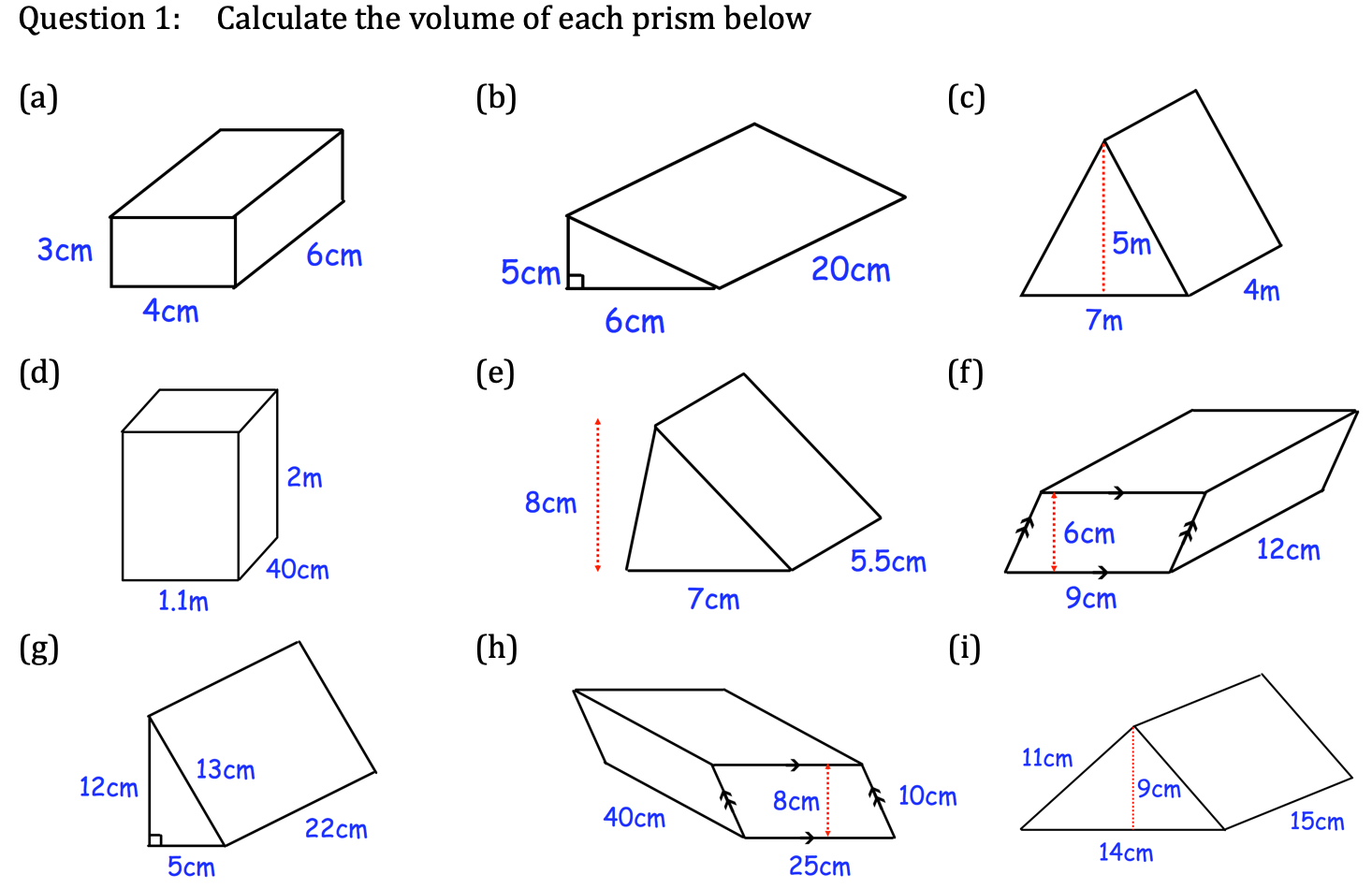Y9. Shape & Space. Volumes of Prisms & Cylinders Maths with David