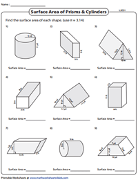 volume of prisms and cylinders worksheet answers